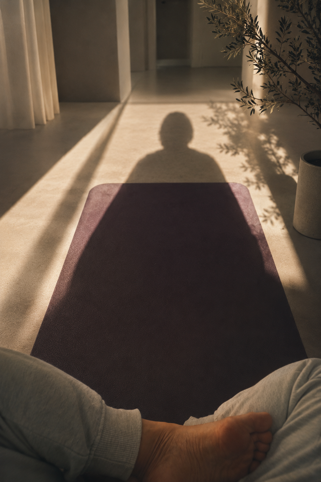 A yoga mat in a calm setting